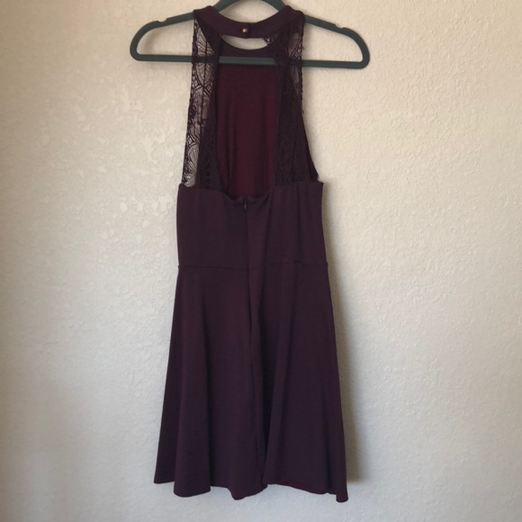 Lulu’s Hometown Girl Plum Purple Lace Skater Dress - Picture 5 of 7